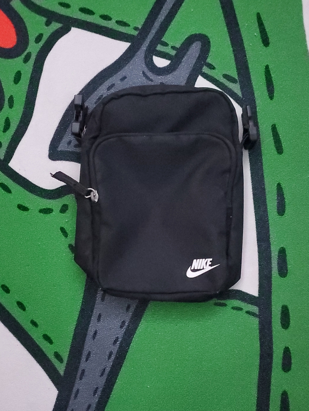 Nike Black Mini Crossbody Bag with White Logo